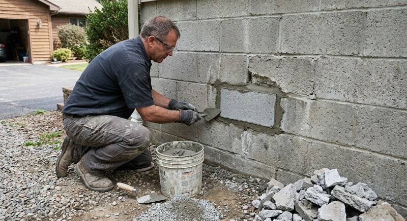 Cinder Block Wall Repair in Basking Ridge, NJ