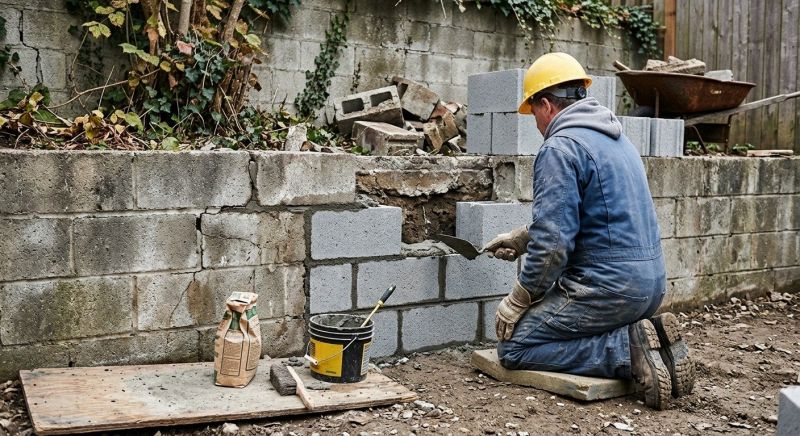 Cinder Block Wall Repair in Clark, NJ