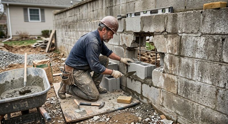 Cinder Block Wall Repair in Elizabeth, NJ