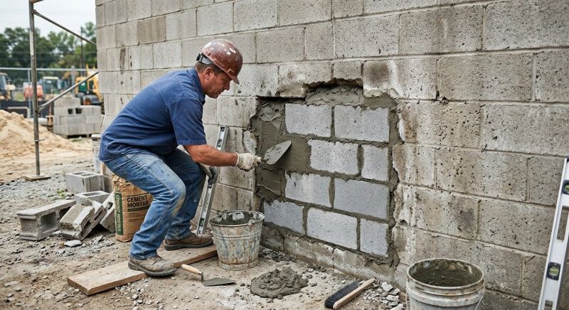 Cinder Block Wall Repair in Gillette, NJ