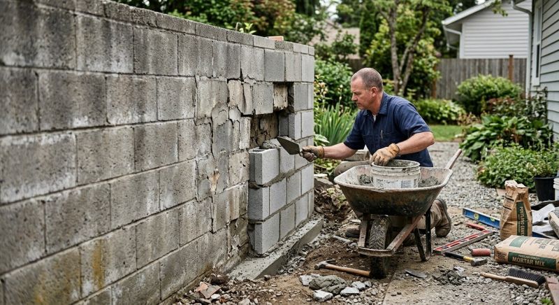 Cinder Block Wall Repair in Lebanon, NJ